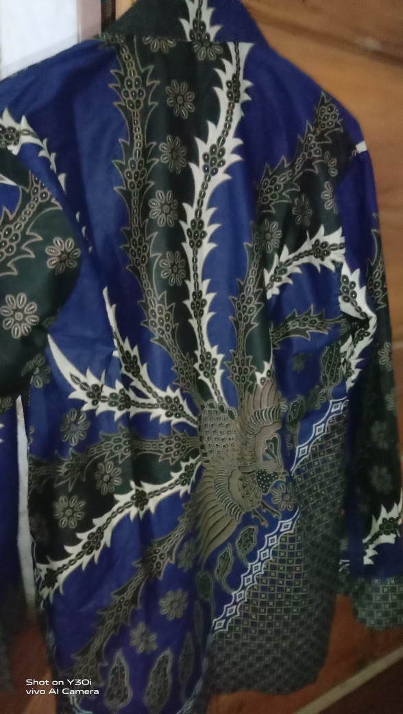 Batik Pria Dewasa Lengan Panjang Warna Navy_model B07 /  Batik Pekalongan