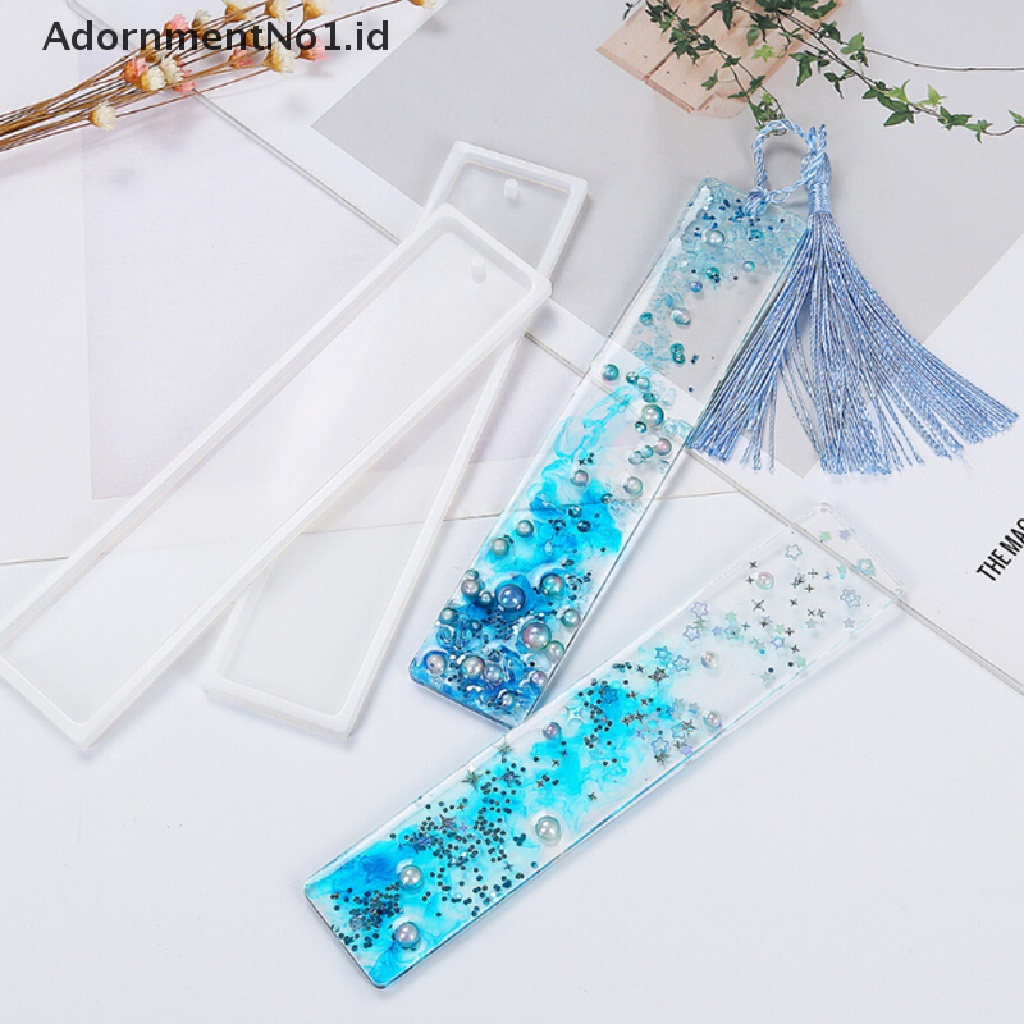 (AdornmentNo1) Cetakan Epoxy Resin Bentuk Persegi Panjang Bahan Silikon Untuk Membuat Perhiasan DIY