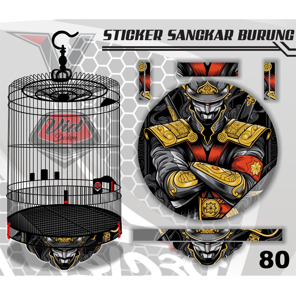 Stiker Sticker kandang burung MURAI No. 1 2 3 dan 4 / Decal sangkar bulat / radja