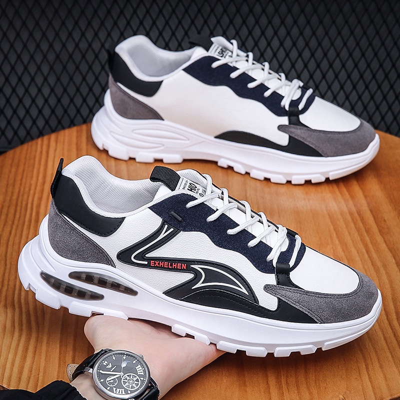 sepatu pria snackers import trend 2022 dengan motif zig - zag kekinian 100% import