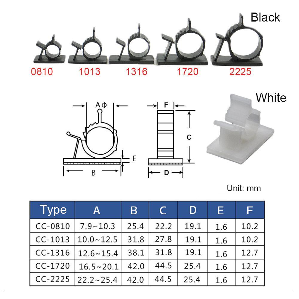 TOP 10pcs Klip Kabel Firm Self-adhesive Organizer Clamp Pengikat Kawat Manajemen