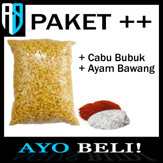 

Paket Makaroni Bantat Mentah (+ Cabe Bubuk + Bumbu Ayam Bawang) Makroni Snack Mentah