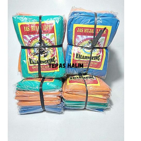 Trendy Jas Hujan Plastik Ponco 1 Lusin / Jas Hujan Plastik Ponco Lengan Panjang LDPE Merk Kalajengki