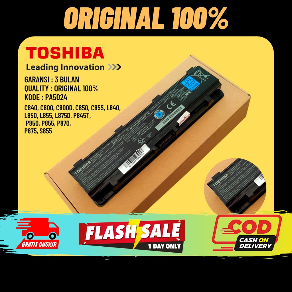 Baterai ORIGINAL Toshiba PA5024U-1BRS C800 C840 C850 L800 L840 M840