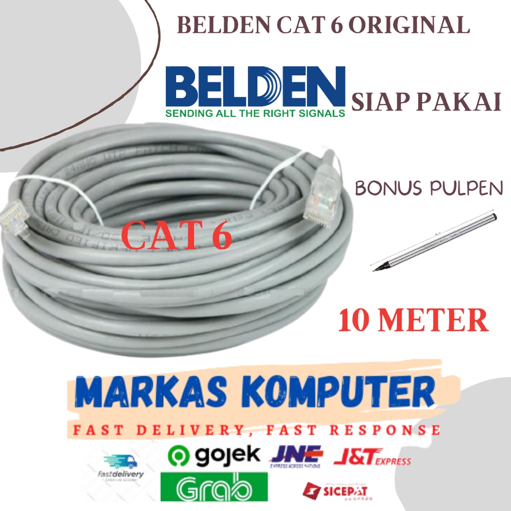 Kabel LAN UTP Belden Cat 6 10M - Cat6 Belden Original Siap Pakai 10 Meter