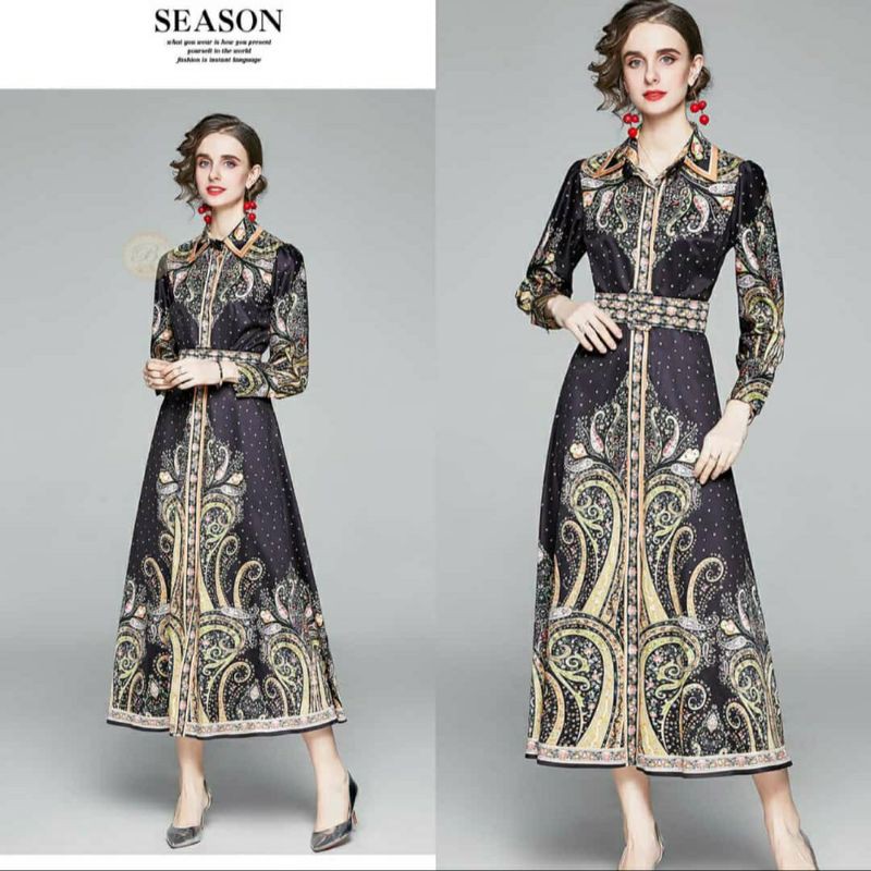 Gamis import motif mewah