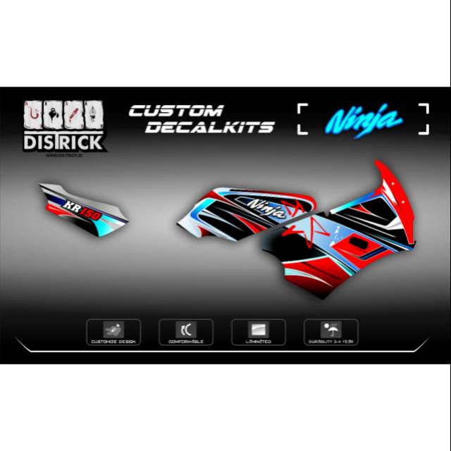 Striping decalkits Ninja 150 SSR CustomStreet body belalang Ninja R atau SSR