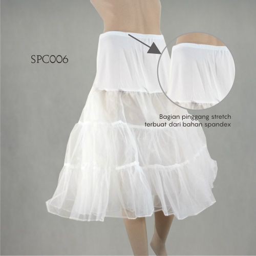 LENKA Rok Petticoat Dalaman Gaun Pengembang Dress Pesta Putih Pendek SPC006
