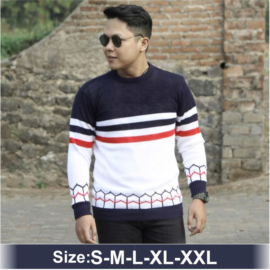 Outer Rajut Ranggo S M L XL XXL XXXL 4XL Sweater Big Size Baju Rajut Pakaian Pria Suwiter Jumbo