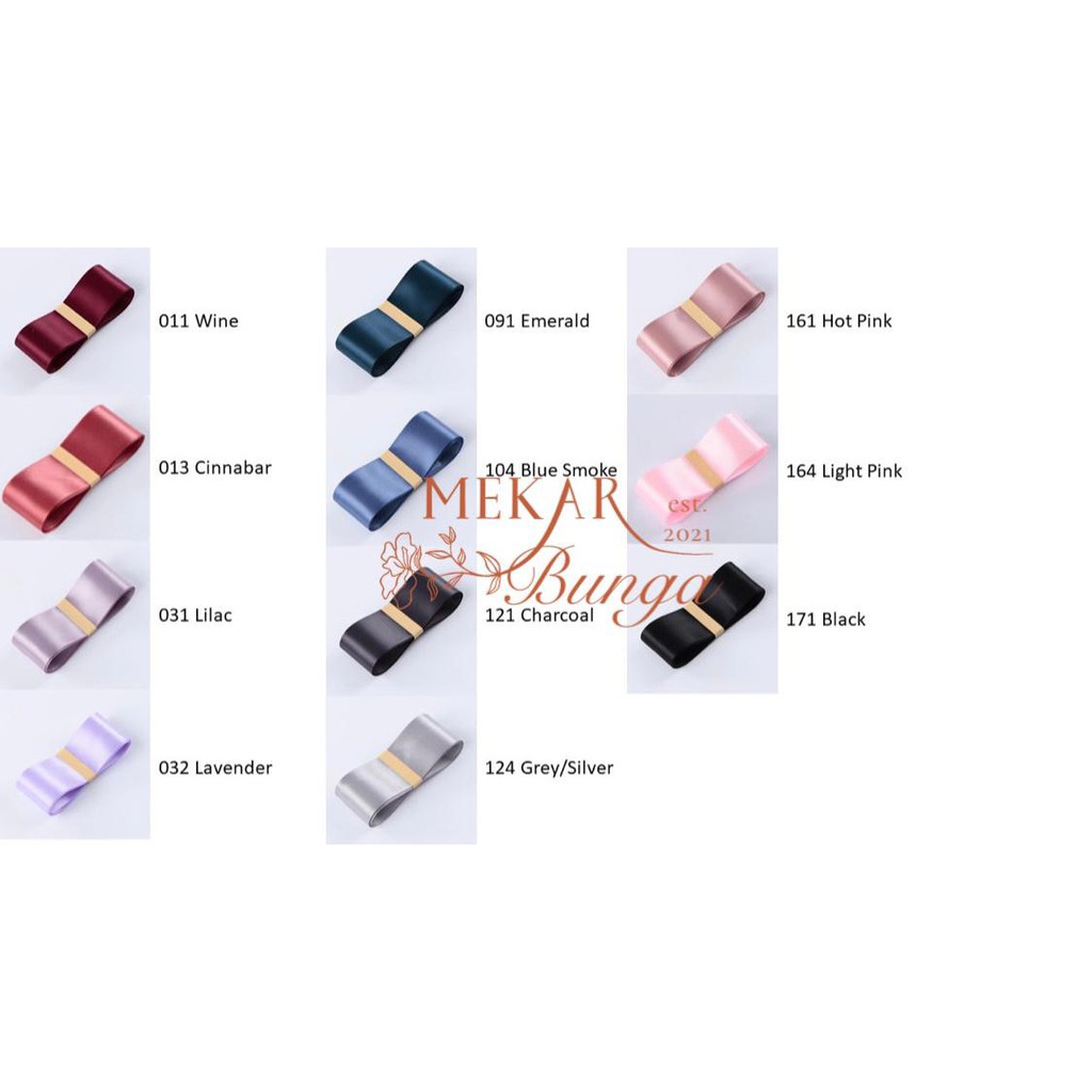 

(RB 4) - (1 Meter) Pita Satin Premium Import Lebar 3.8 cm Pita Kado Pita Dekorasi