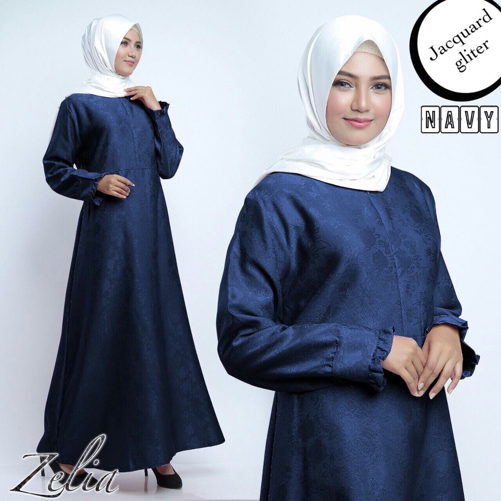 Baju gamis Busana muslim wanita Maxi dress syari Zelia