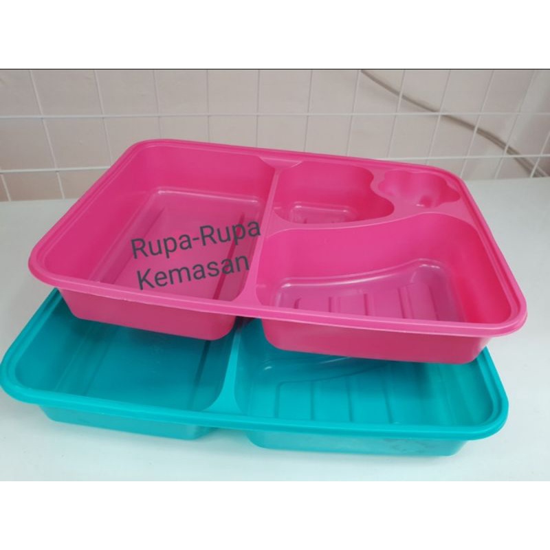 Tray bento mika kotak bento wadah sekat kotak plastik nasi isi 10