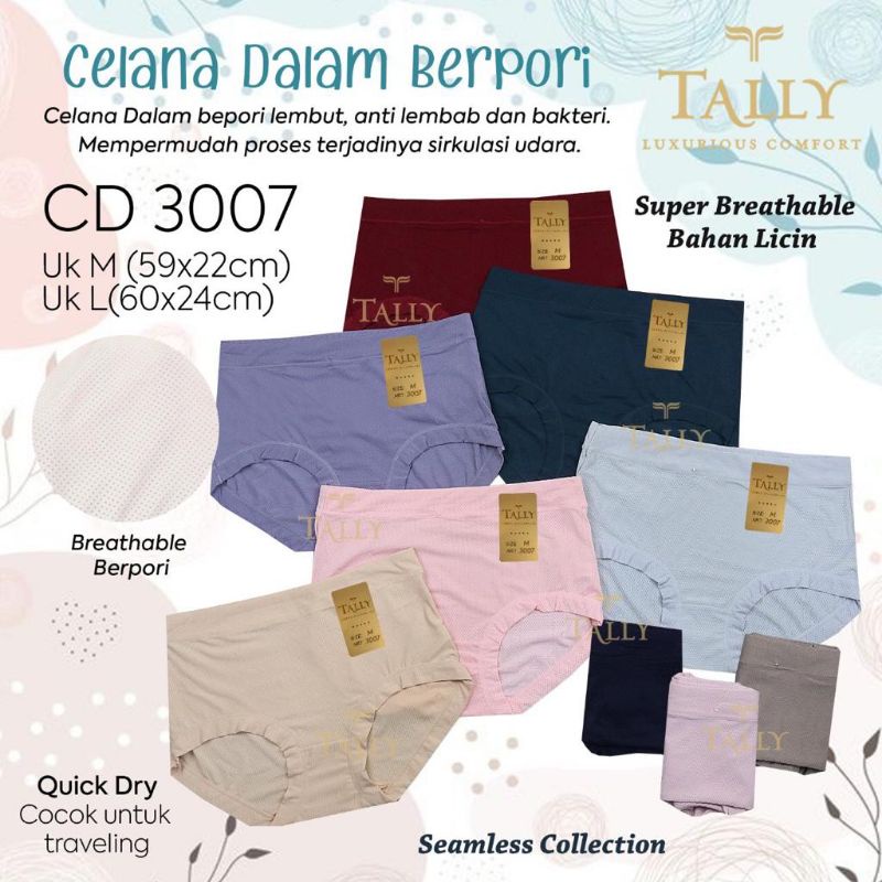 TALLY CD CELANA DALAM SEAMLESS PORI 3007 | SIZE M - L | ADA JAHITAN