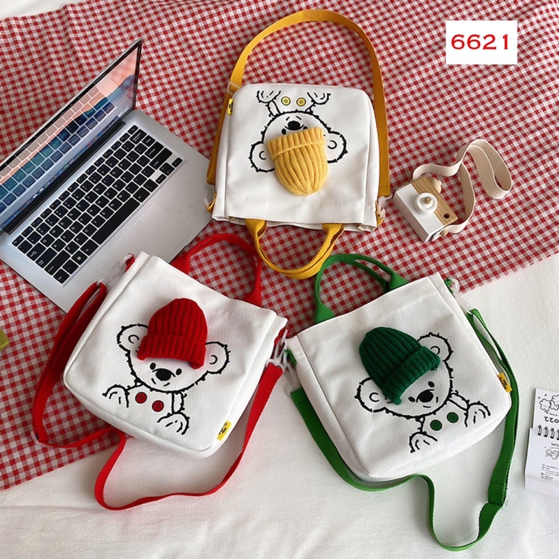 TAS WANITA CEWEK TOTE BAG BEAR 6621 TAS MODEL KOREA CEWEK SIMPEL MURAH TERBARU