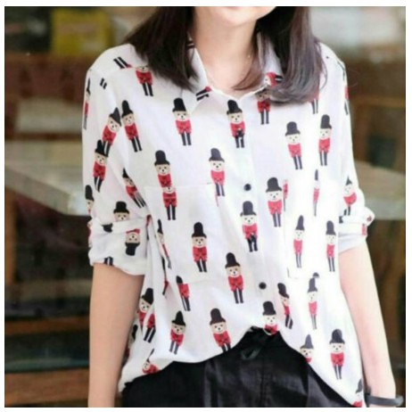 kemeja Kartun lengan panjang Bahan twiscone fit L