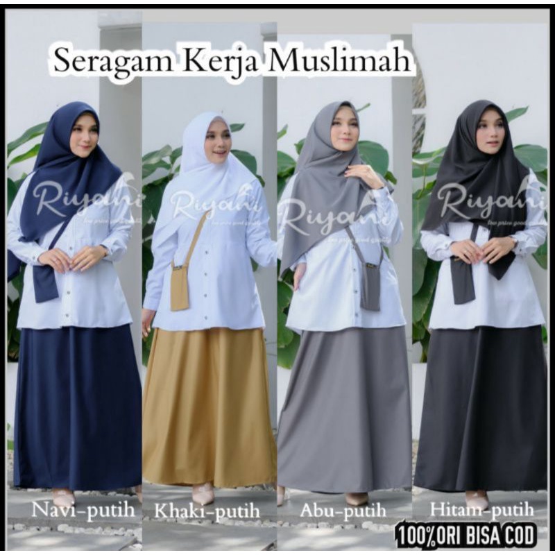 Gamis seragam muslimah/ gamis riyani/gamis riyani ori. / gamis kerja/seragam kerja /seragam  dinas