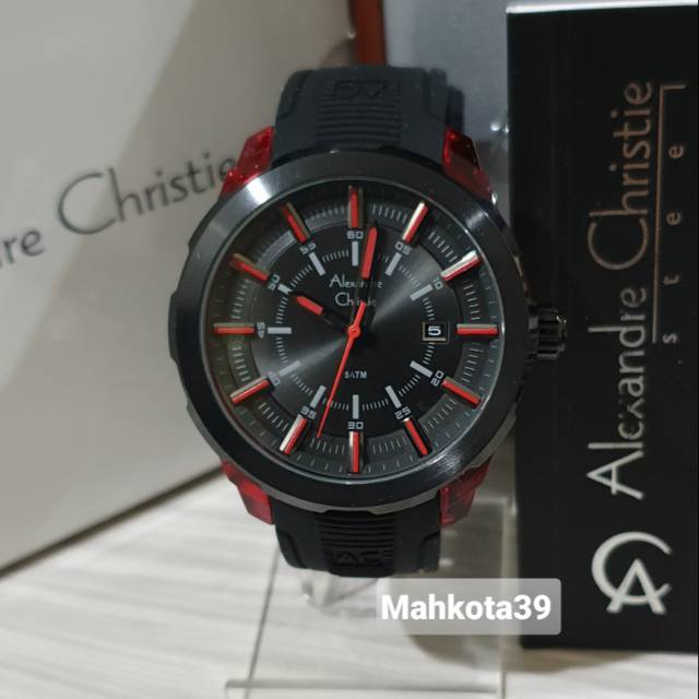 JAM TANGAN ALEXANDRE CHRISTIE AC6553MD BLACK RED