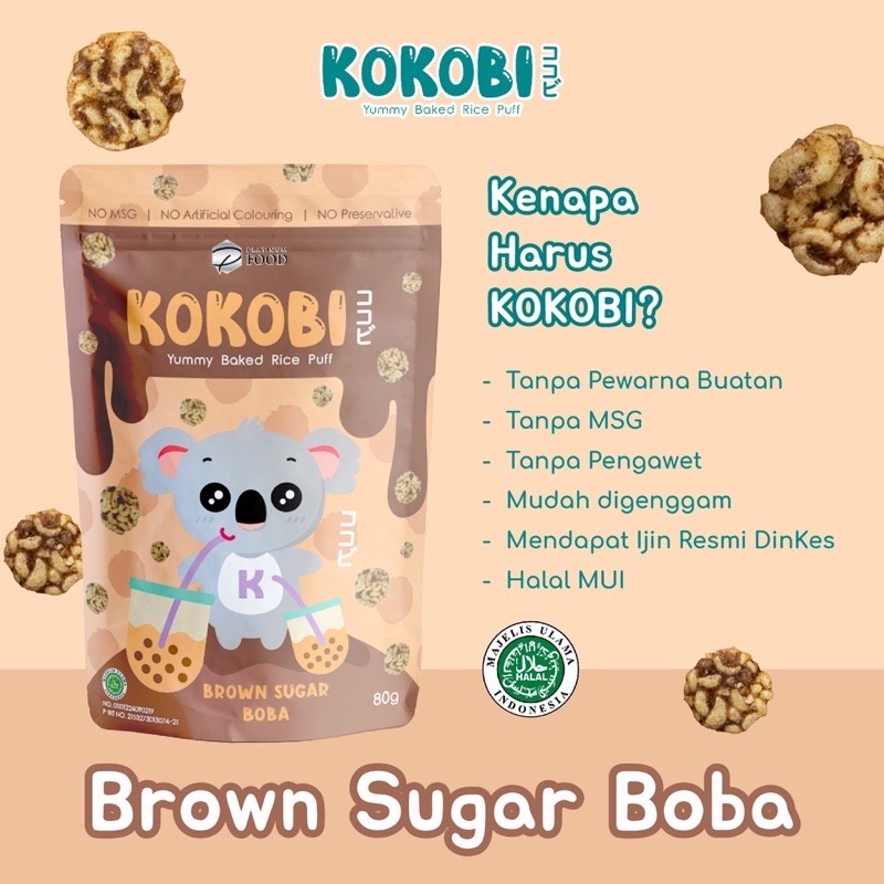 ABE FOOD - KOKOBI YUMMY BAKED RICE PUFF 80GR