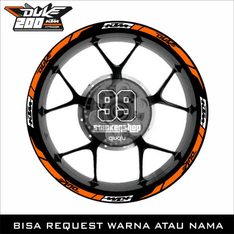 stiker velg motor KTM DUKE