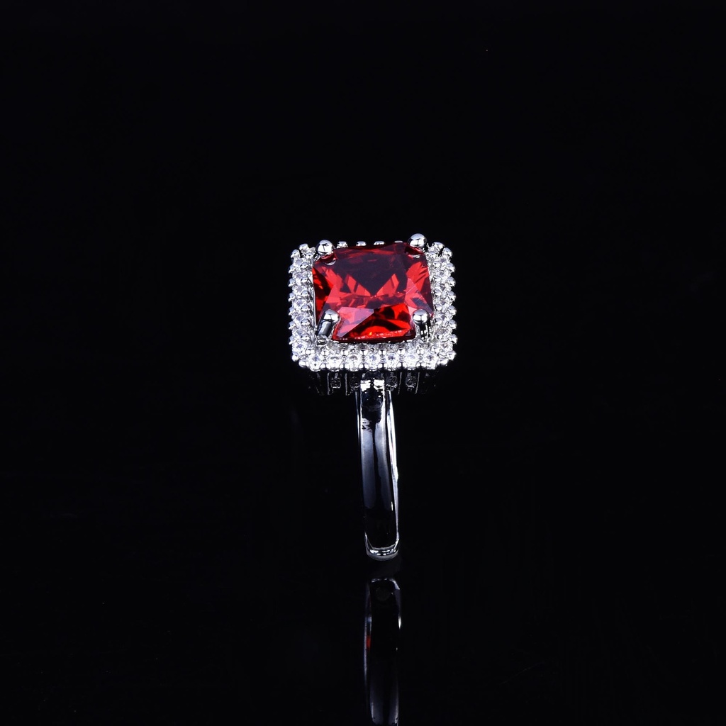 perak asli 925 cincin Wanita Kreatif Sederhana Kepribadian Retro Merah Batu Permata Cincin Dapat Disesuaikan Fashion Perhiasan