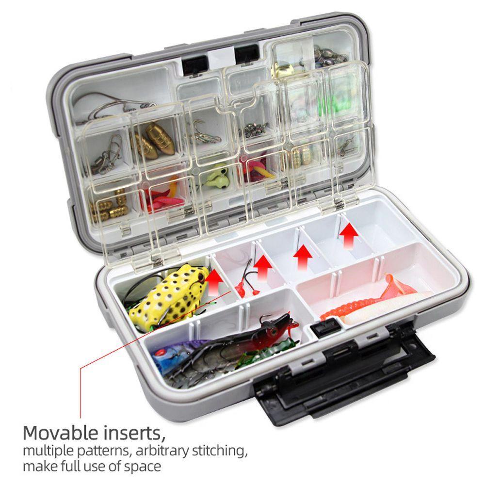 Rebuy Fishing Tackle Box Kotak Pancing Plastik Anti Air Sub-Box Fishing Tool Case Perlengkapan Pancing Kotak Penyimpanan Alat Buka Tutup Kotak Umpan