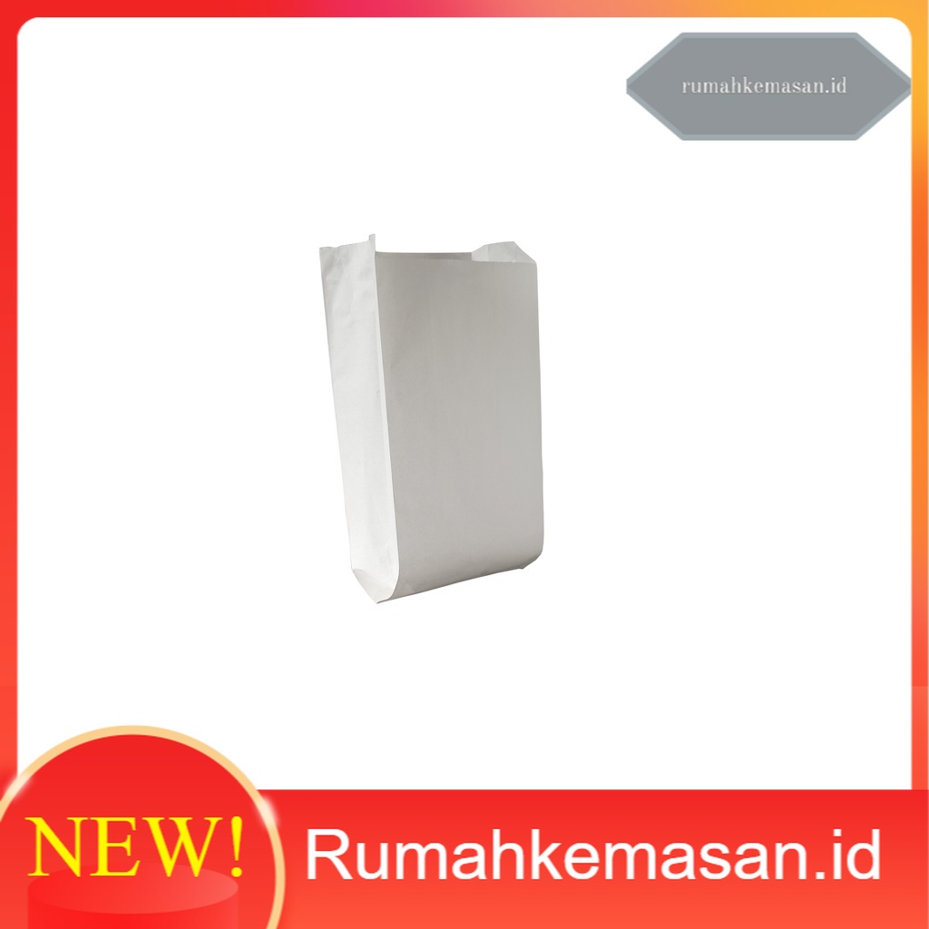 

[100PCS] Paper Bag Grade Kantong Kertas 13x25x8 / Paper Bag PUTIH / Kraft Bag Pembungkus Gorengan