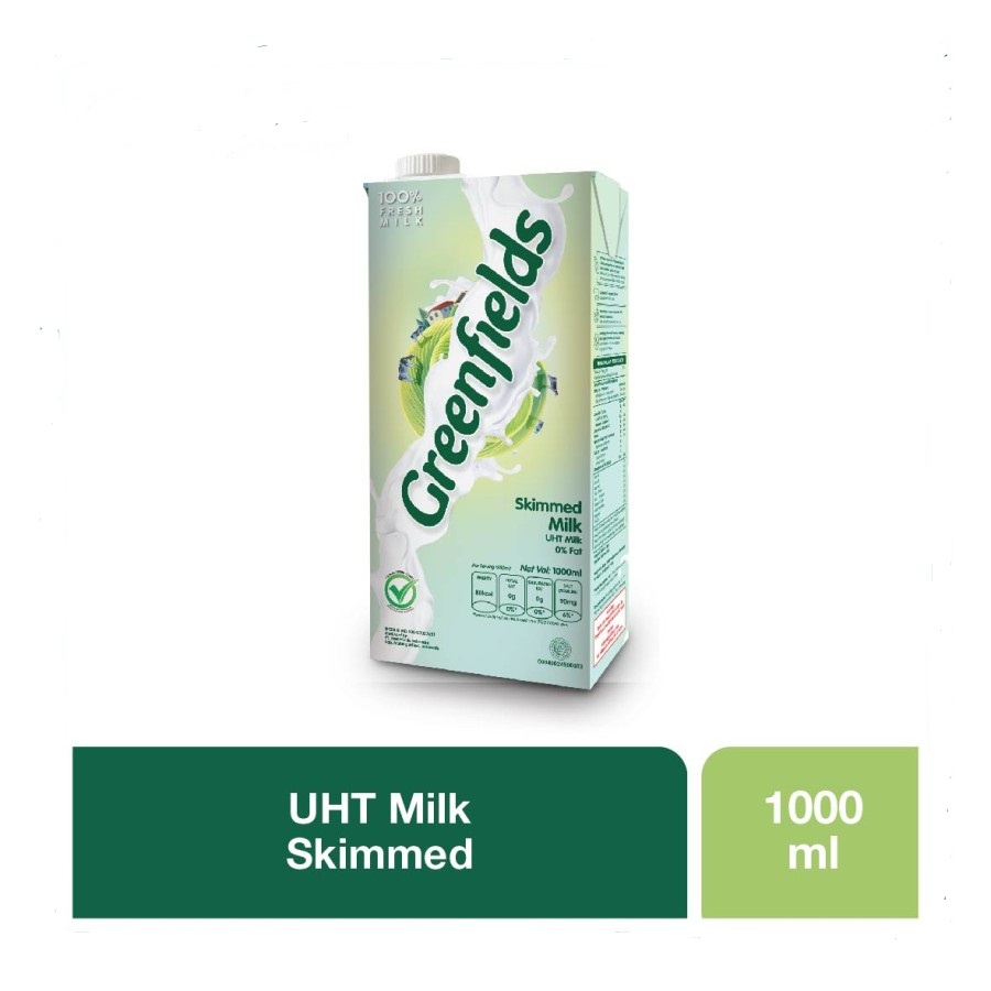 SUSU UHT SKIM GREENFIELDS SKIMMED MILK 1L