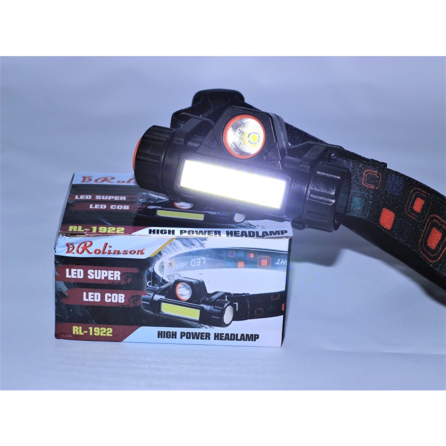 COD Senter Kepala Sorot Jauh Dekat 1922 Headlamp Rolinson RL-1922 // SENTER KEPALA LED COB ROLINSON RL-1922 HIGH POWER HEADLAMP