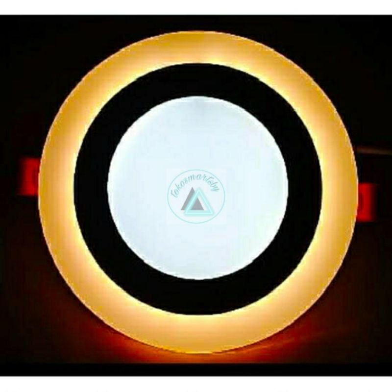 Panel LED 2 warna 6+3 Watt Putih Kuning Bulat