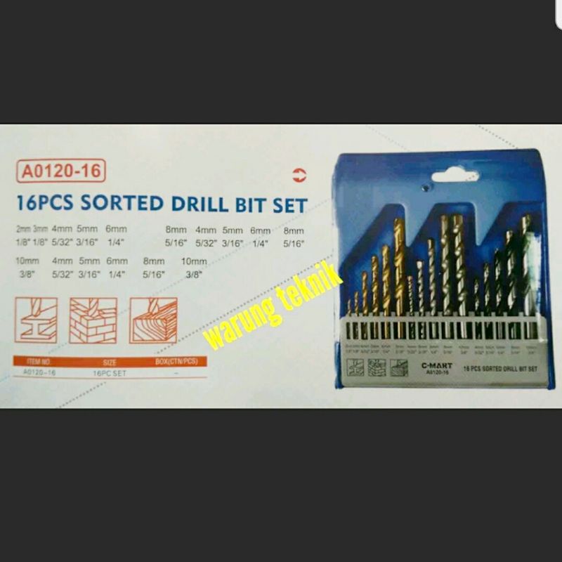 CMART MATA BOR SET LENGKAP BESI KAYU BETON 16 PCS