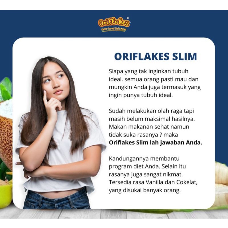 Oriflakes Slim Diet Outmeal Sereal Diet Umbi Pati Garut Makanan Diet Rendah Kalori Diet Lancar Lambung Aman