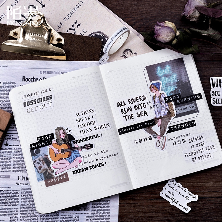 Winzige 46Pcs Stiker Vintage untuk Dekorasi / Diary / Notebook / Jurnal / Scrapbook Sticker / Ins-3