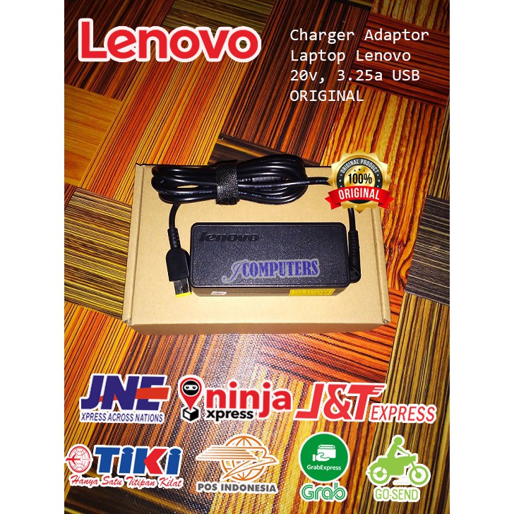 Original Charger Adaptor Laptop IBM LENOVO 20V 3.25A USB