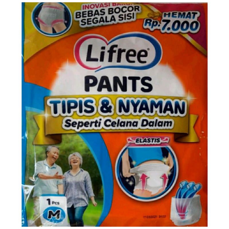 (ECER) TERMURAH LIFREE POPOK DEWASA CELANA PAMPERS SACHET M / L / XL