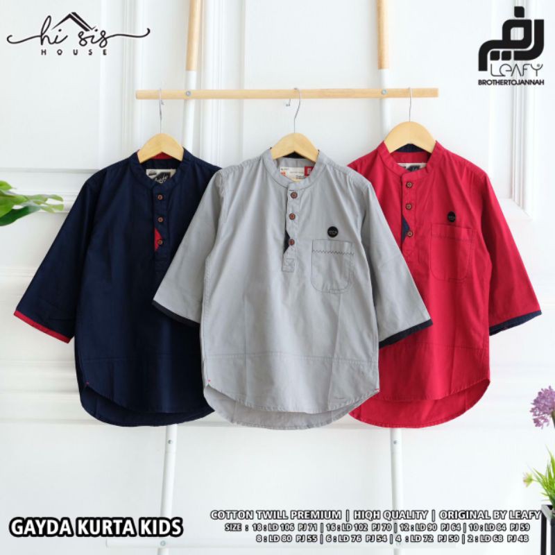 GAYDA KURTA KIDS / BAJU MUSLIM ANAK BY HI SIS HOUSE