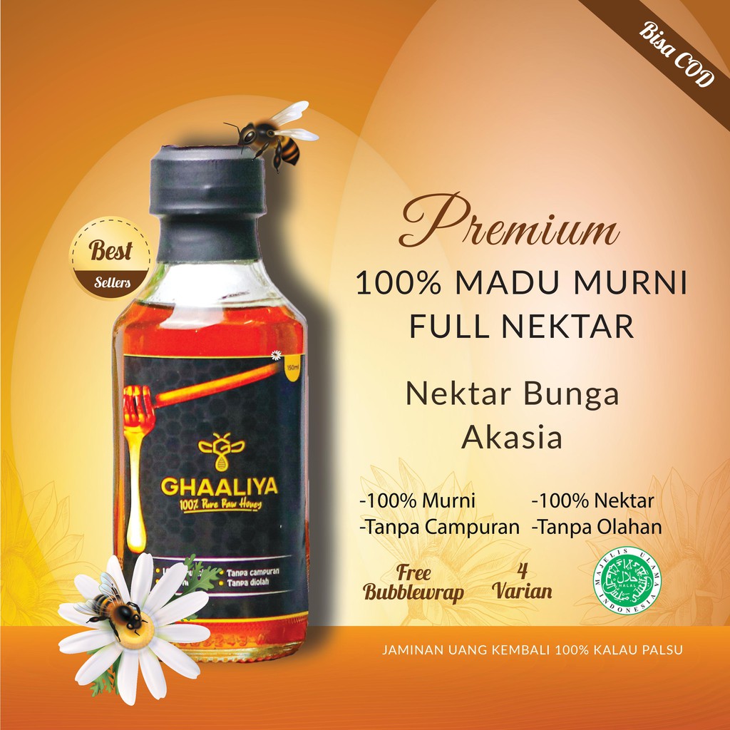 

Madu asli 100% Murni Madu GHAALIYA Nektar Bunga Akasia Tersedia 200-600gr