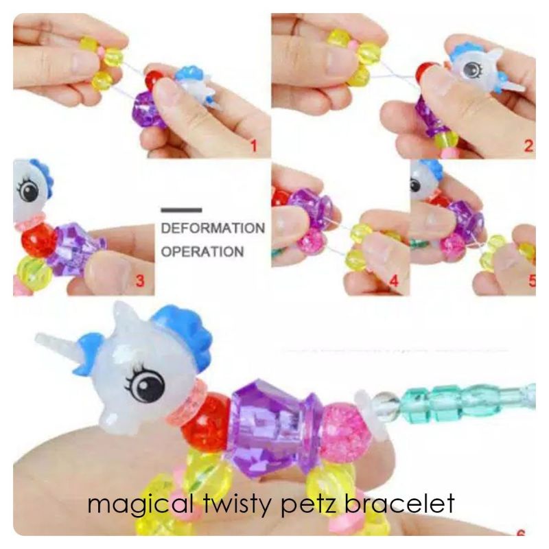 Gelang Unicorn Twisty Pets/Gelang Cantik/Gelang bisa berubah jadi Animal