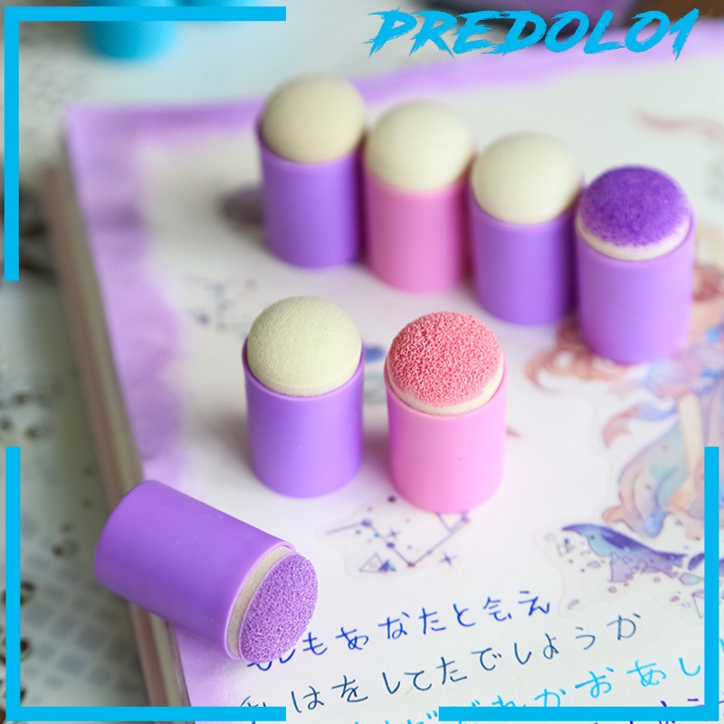 (Predolo1) 5pcs / Set Spons Daubers Jari Untuk Stempel Tinta Kartu / Kerajinan Tangan Anak