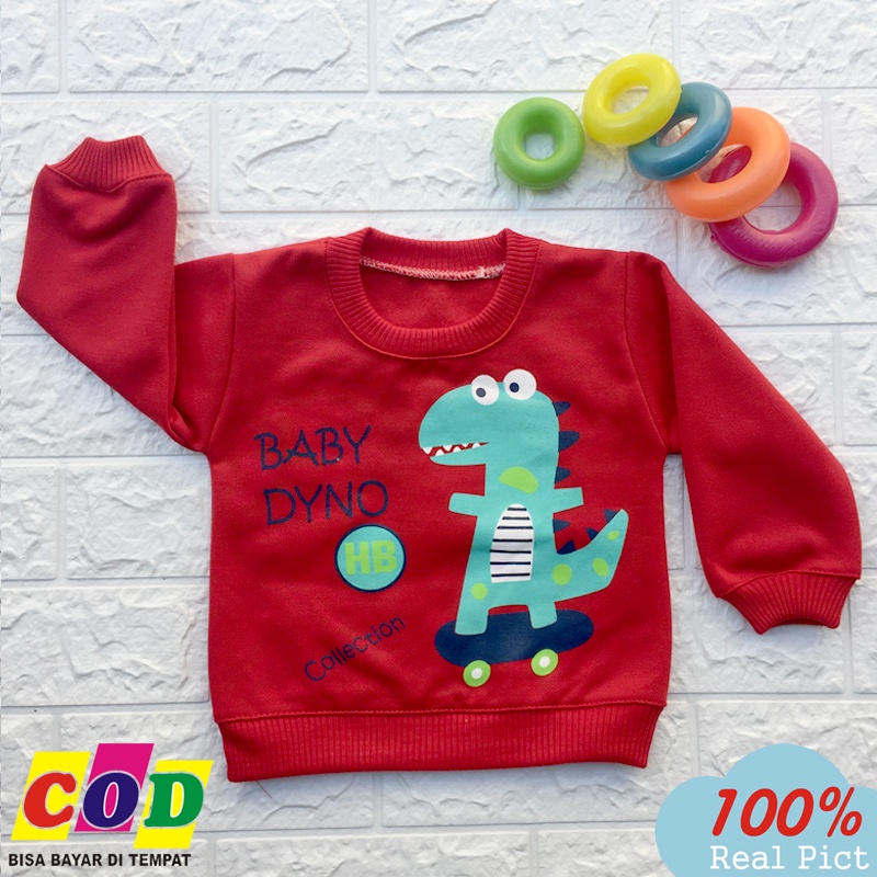 Ana Baby - Sweater Bayi Jaket Bayi Mantel Bayi Motif Dino Bahan Fleec Anak Usia 0-12 Bulan