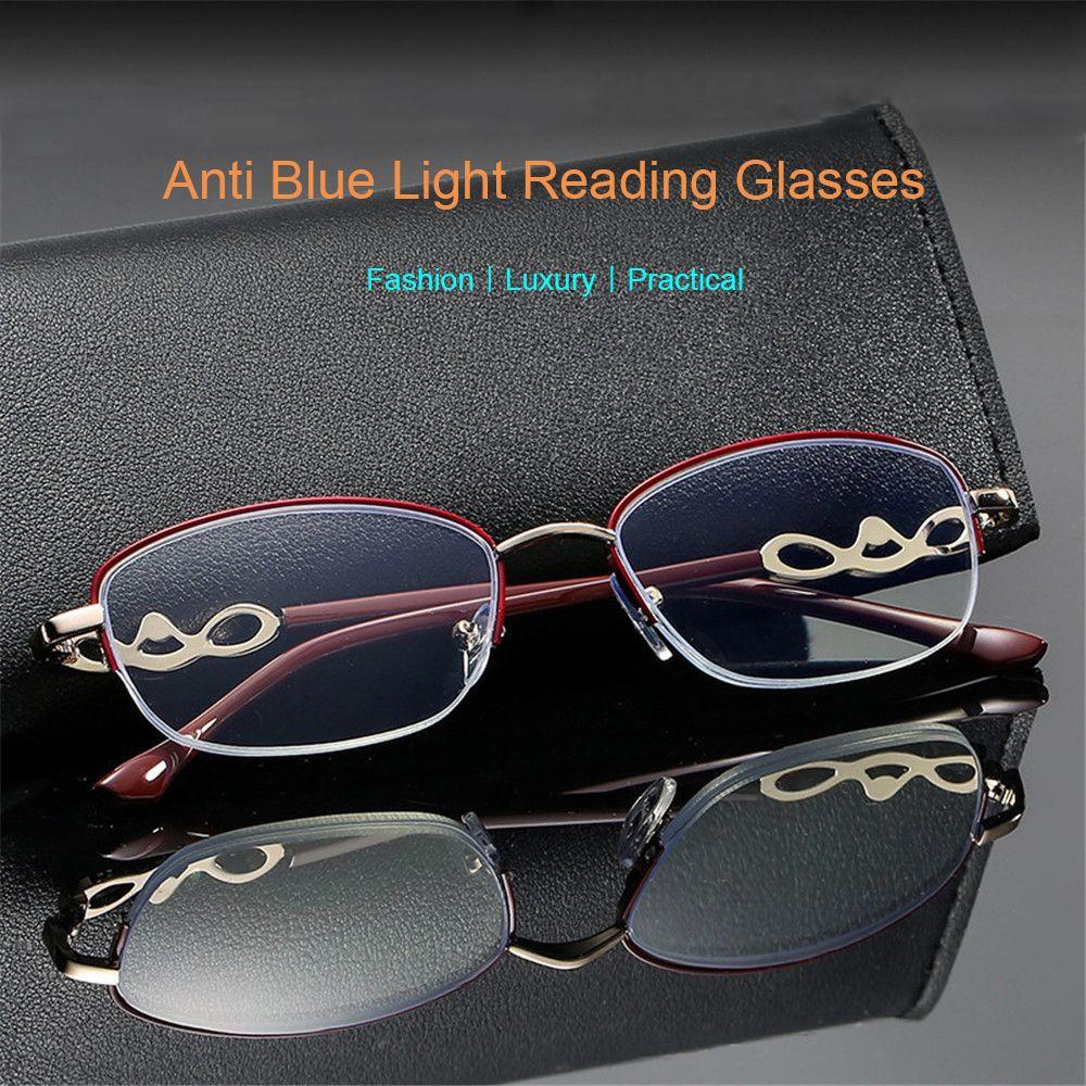 Lily Kacamata Baca Anti Blue Light Anti-Letih Anti-UV Transparan Metal Frame Eyewear