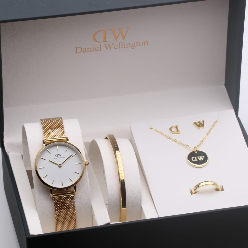 Jam Tangan Wanita Full Set WD-1102 Petitie Premium Super Rantai Pasir Box Original Wd
