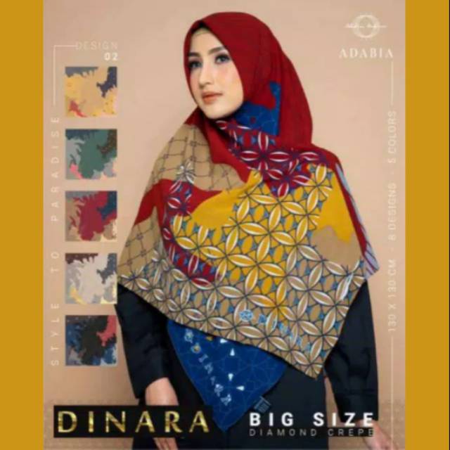 Bisa COD Hijab Jilbab Kerudung Segiempat Segi Empat Jumbo Lebar Besar Adabia Mufler Syari Syar'i Din