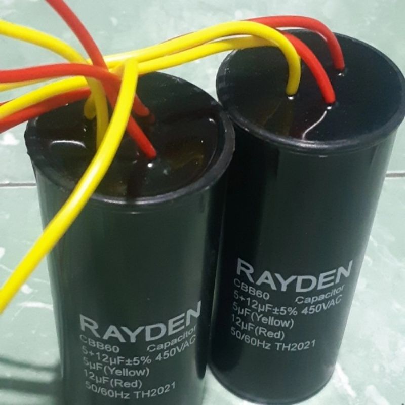 kapasitor mesin cuci 5 uF + 12 uF / capacitor 5+12 mikro