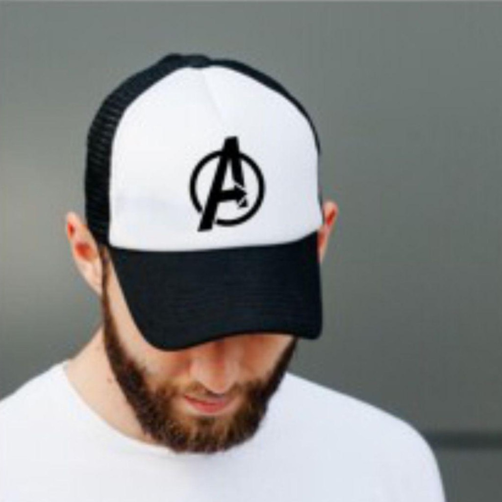 TOPI JARING TRUCKER /TOPI AVENGERS /CUSTOM Distro Keren Murah / TOPI JARING HITAM / Topi Pria Distro