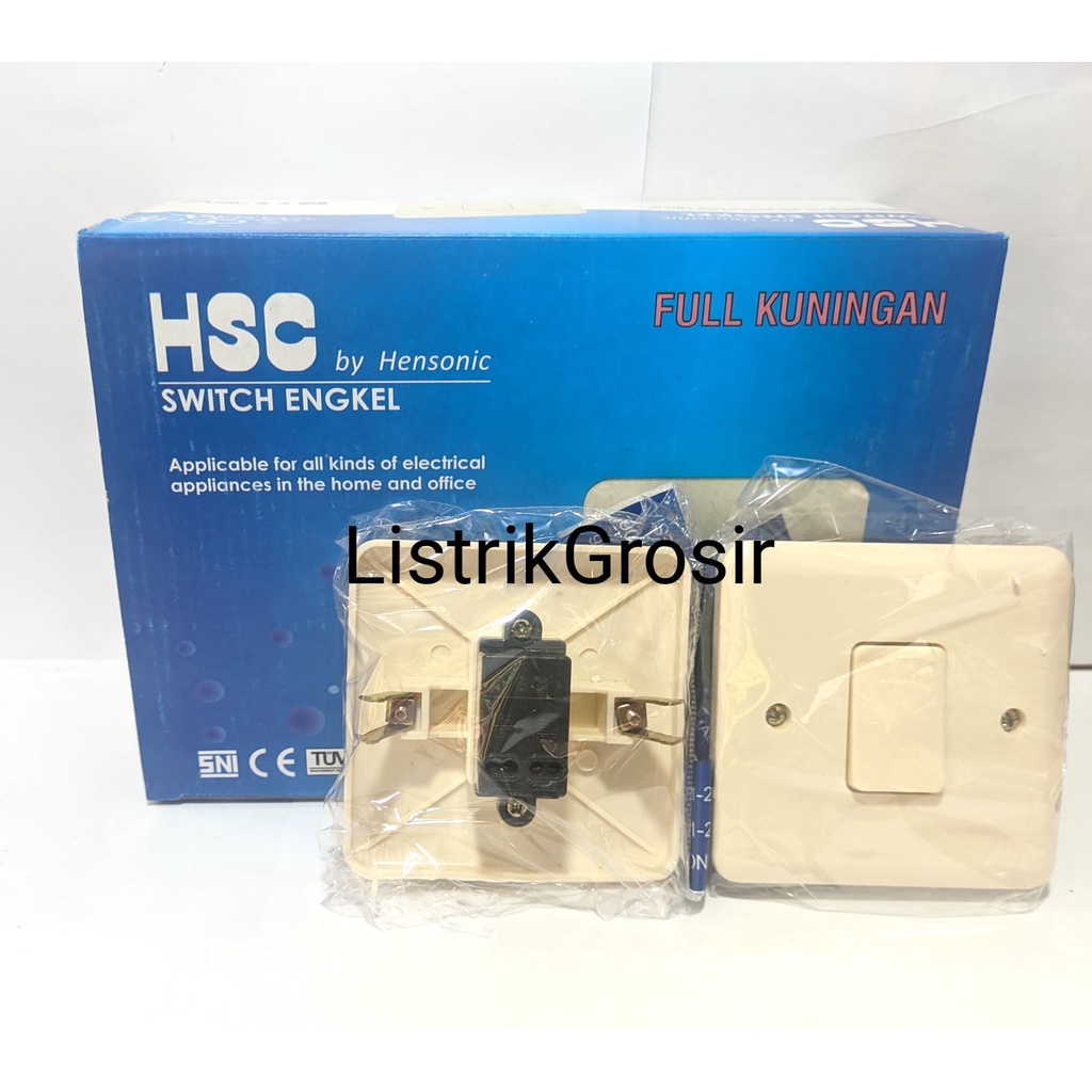 HSC IB Saklar Engkel Tunggal Inbow Tanam By Hensonic HSC Cream 801