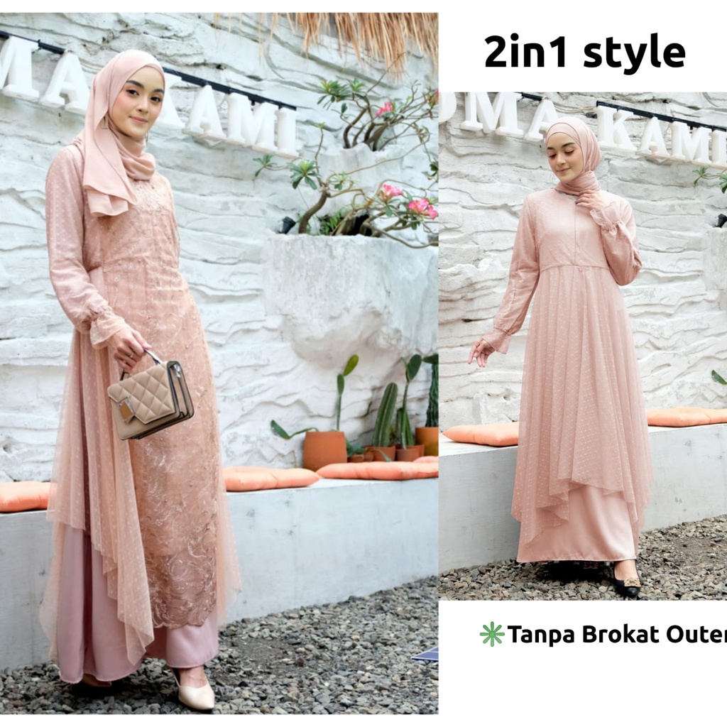 SELYNA DRESS / BRUKAT / DRESS KONDANGAN / DRESS LAMARAN / DRESS LEBARAN / SERAGAMAN