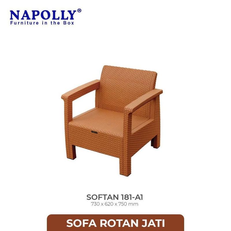 Sofa Rotan Sintetis 1 Person / 1 Orang Napolly