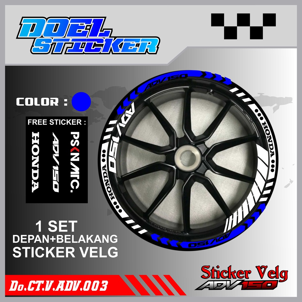 STICKER CUTTING LIST VELG HONDA ADV 150 VARIASI MOTOR DOEL 012