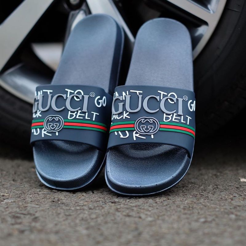 Sandal Cowok / Sandal Pria Flip Flop Gucci Navy
