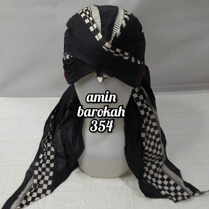 COD...!!! Blangkon Jogja Lipat Motif Catur (Kotak-Kotak Putih) Sliwir - Ukuran Dewasa #Adat #Jawa #Tradisional